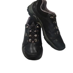 Ahnu  Black Leather Lace Sneakers Shoes 8